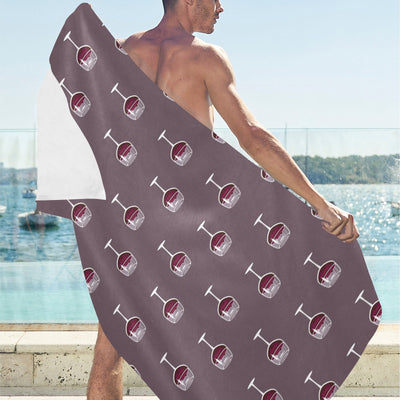 Wine Glass Pattern Print Design LKS305 Beach Towel 32" x 71"