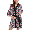 Bluebird Pattern Print Design 02 Women's Short Kimono