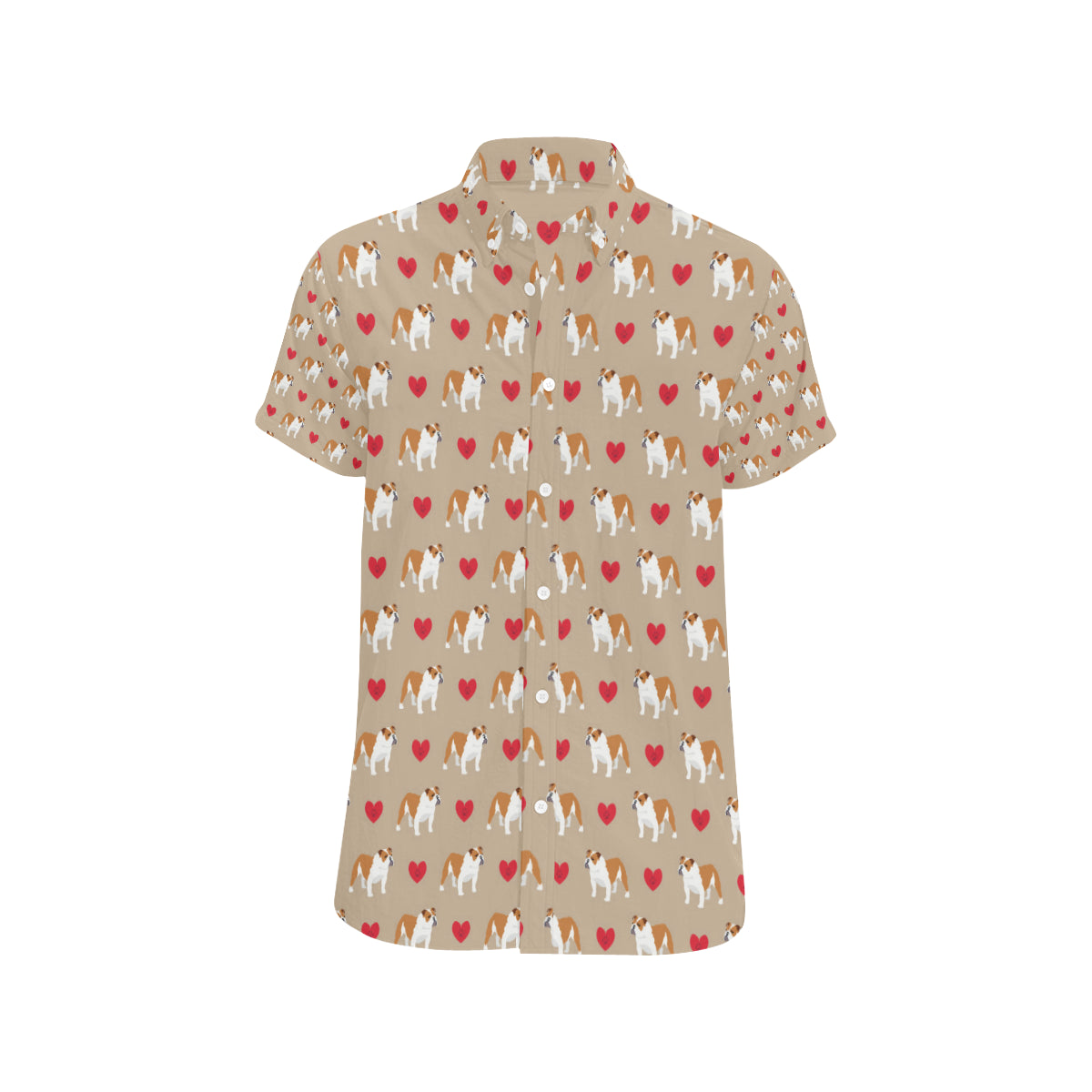 Bulldogs Pattern Print Design 02 Men's Short Sleeve Button Up Shirt