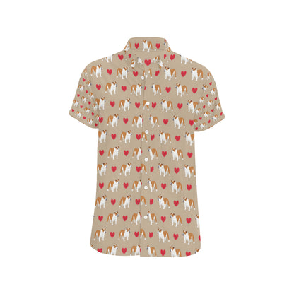 Bulldogs Pattern Print Design 02 Men's Short Sleeve Button Up Shirt