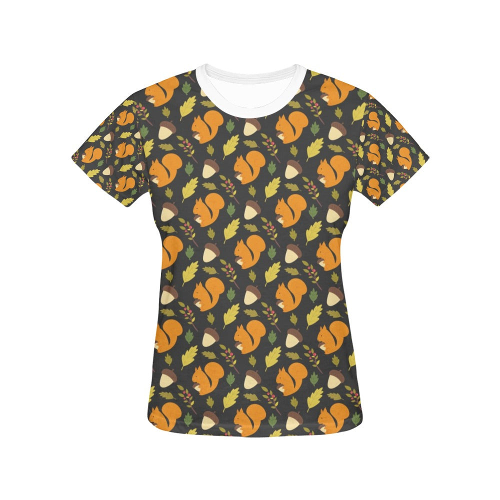 Squirrel Print Design LKS301 Women's  T-shirt