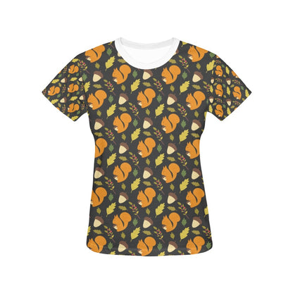 Squirrel Print Design LKS301 Women's  T-shirt