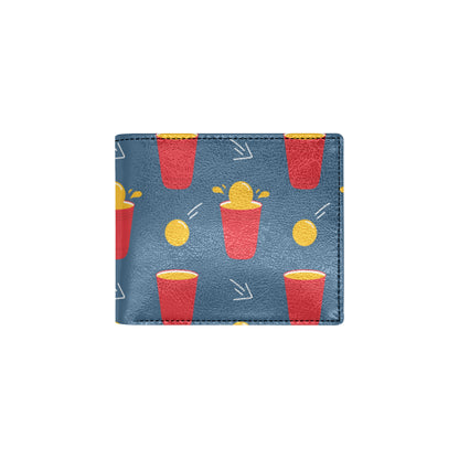 Beer Pong Pattern Print Design 02 Men's ID Card Wallet