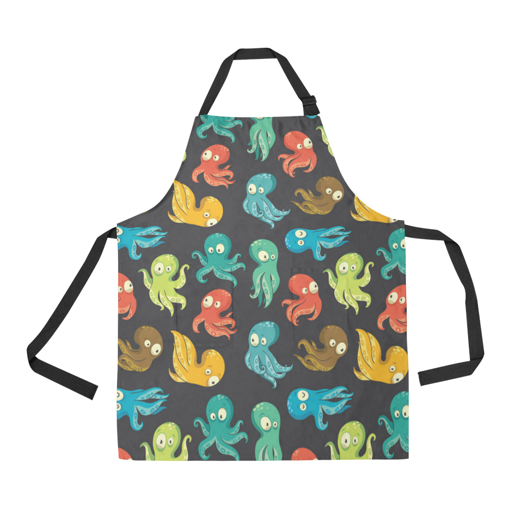 Octopus Pattern Print Design A01 Apron with Pocket