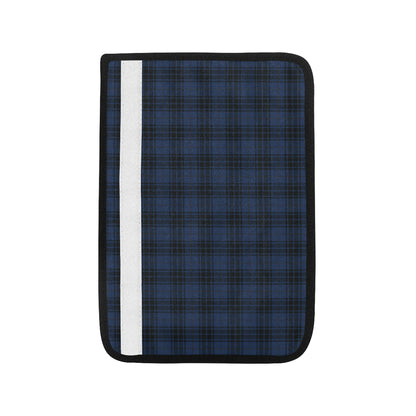 Navy Blue Tartan Plaid Pattern Car Seat Belt Cover
