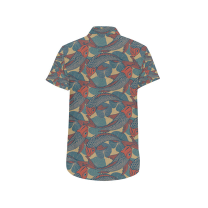 Pisces Pattern Print Design A01 Men's Short Sleeve Button Up Shirt