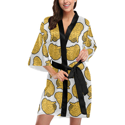 Psychology Pattern Print Design A01 Women's Short Kimono