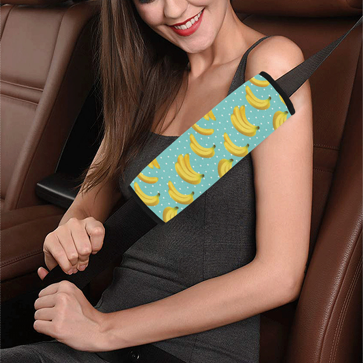 Banana Pattern Print Design BA02 Car Seat Belt Cover