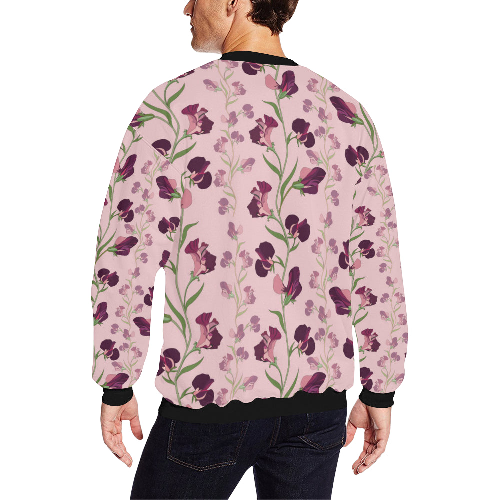 Peony Pattern Print Design PE09 Men Long Sleeve Sweatshirt