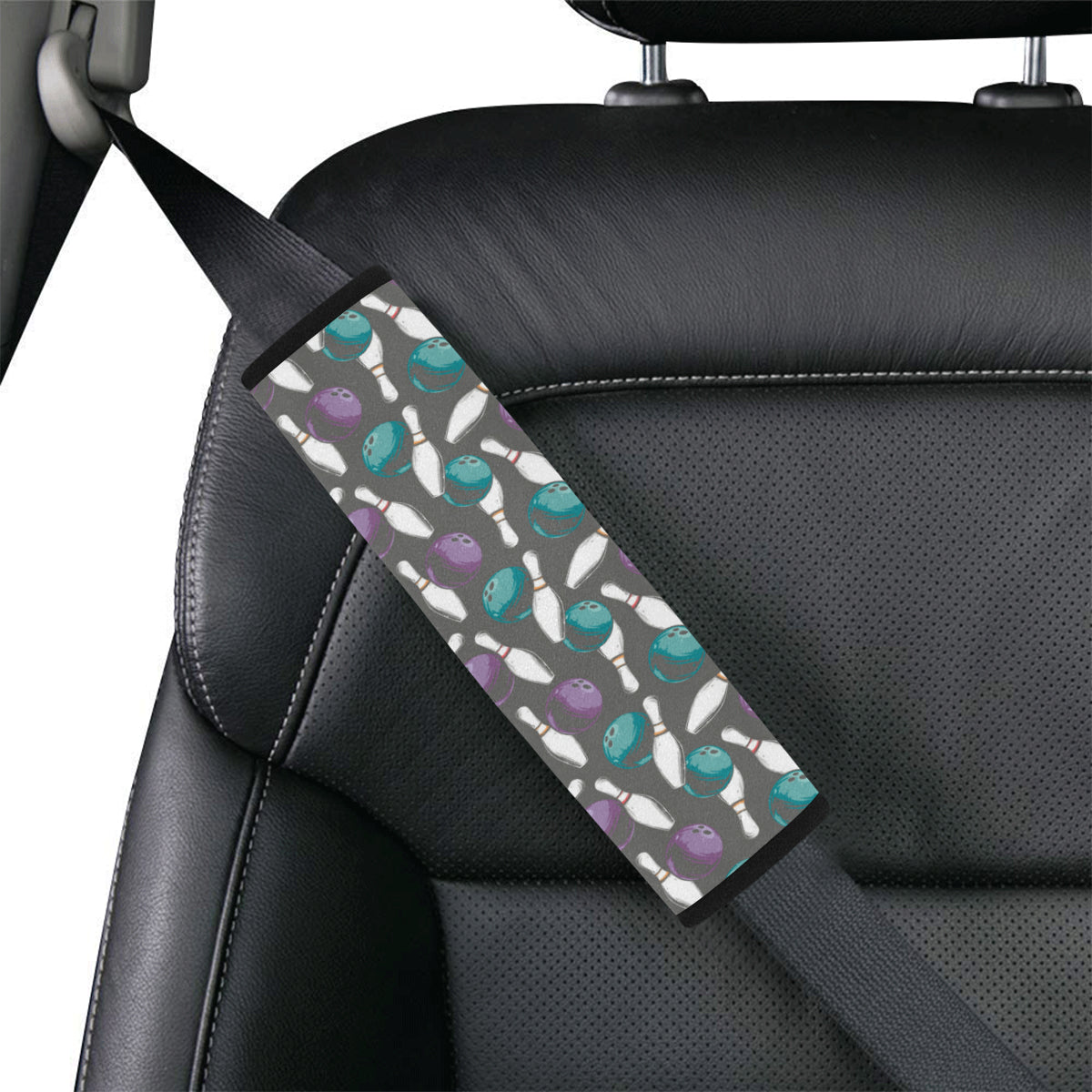 Bowling Pattern Print Design 03 Car Seat Belt Cover