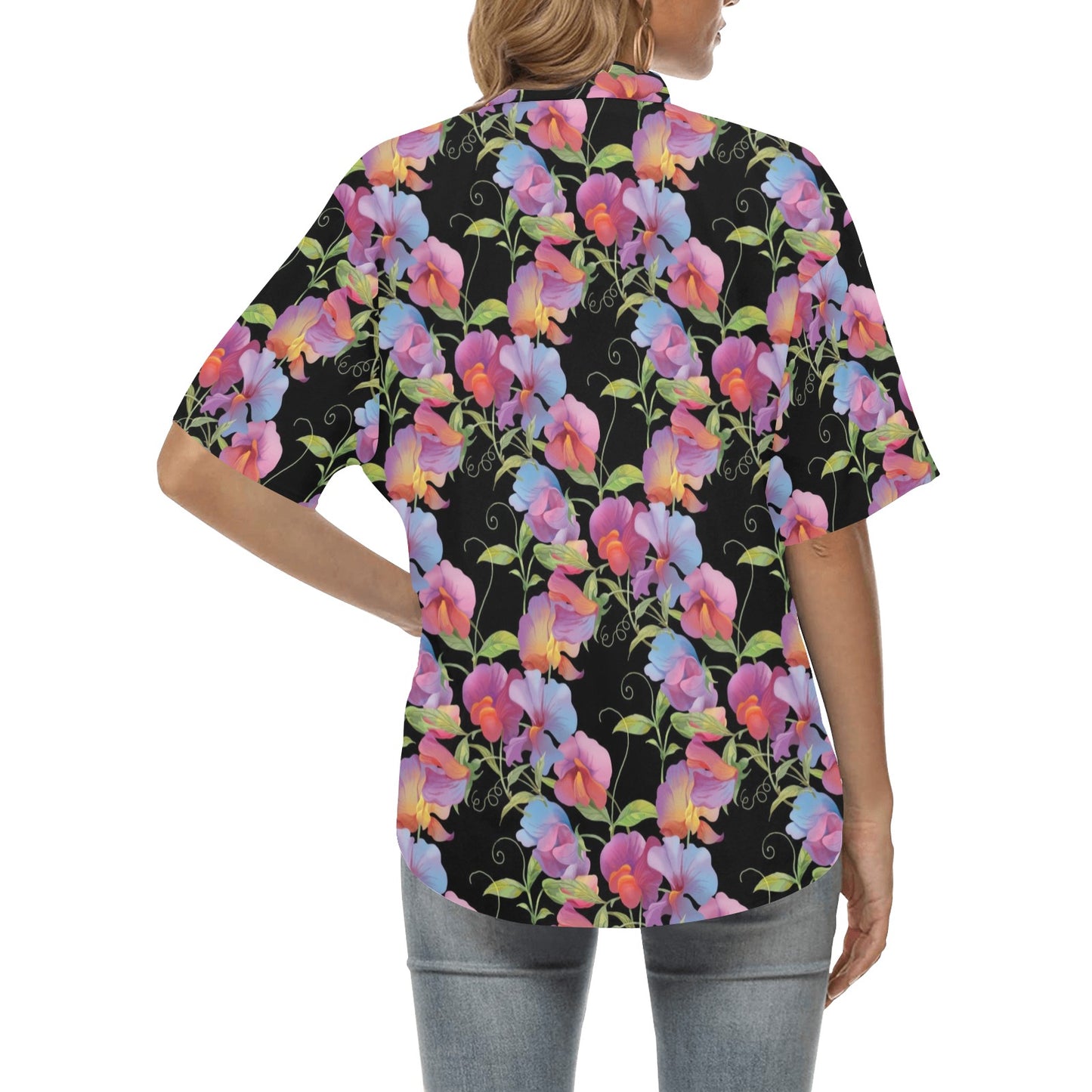 Peony Pattern Print Design PE012 Women's Hawaiian Shirt