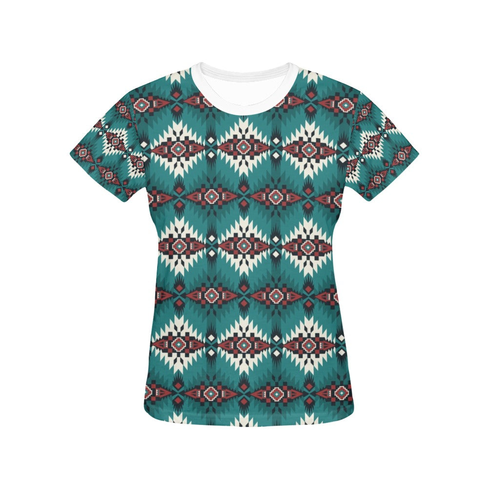 Southwest Pattern Print Design LKS308 Women's  T-shirt