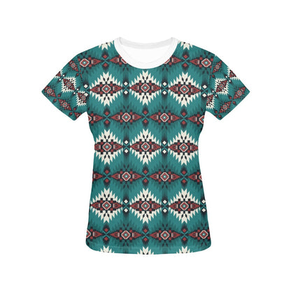 Southwest Pattern Print Design LKS308 Women's  T-shirt