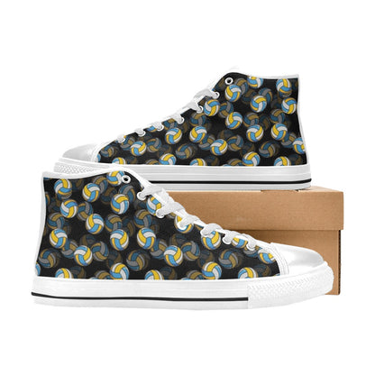 Volleyball Print Design LKS302 High Top Women's White Shoes