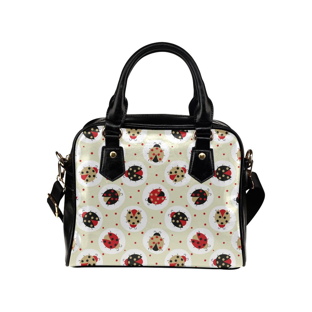 Ladybug Pattern Print Design 03 Shoulder Handbag