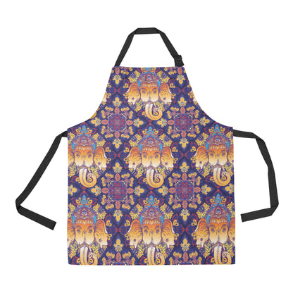 Ganesha Pattern Print Design 01 Apron with Pocket