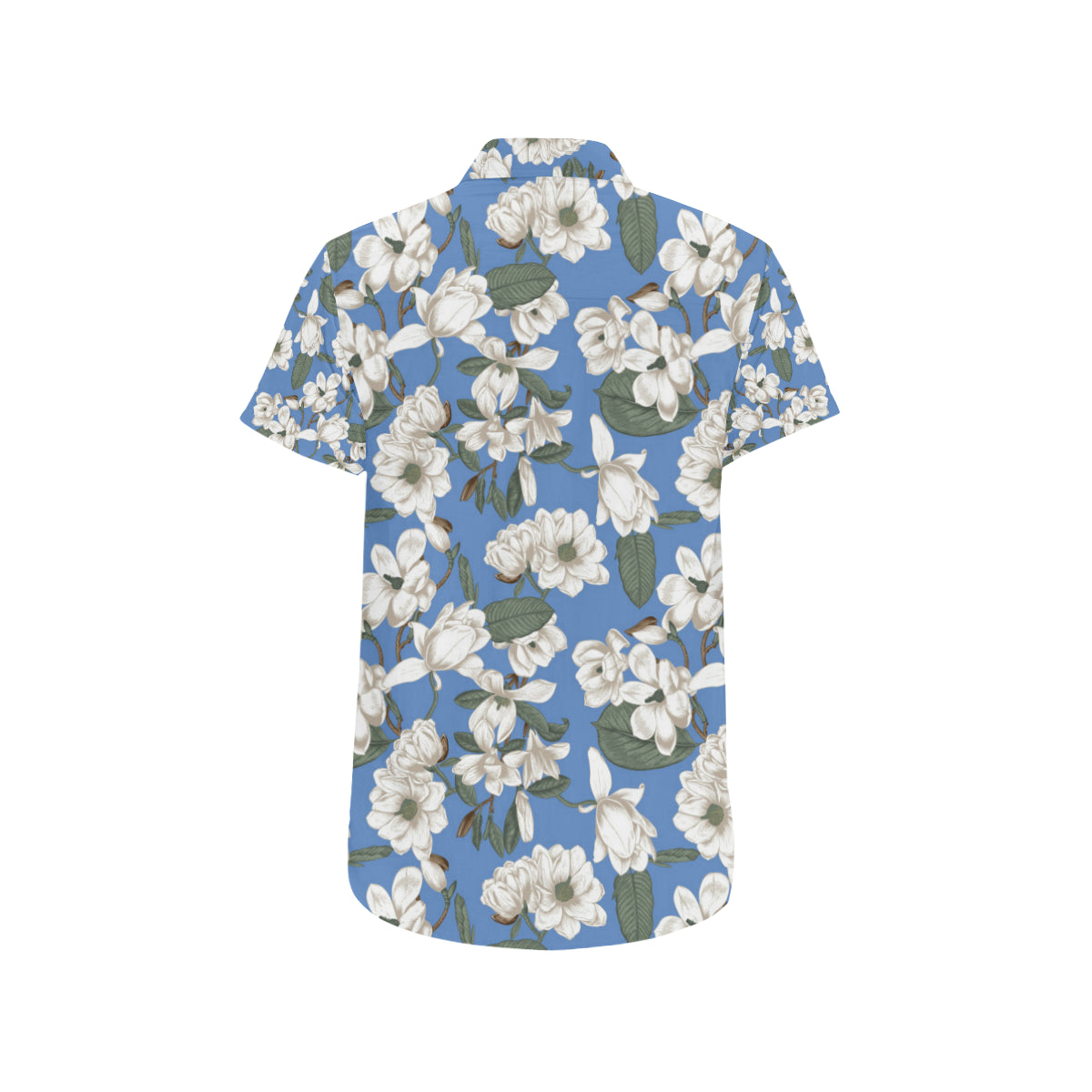 Magnolia Pattern Print Design 01 Men's Short Sleeve Button Up Shirt