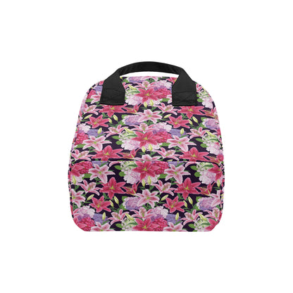 Lily Pattern Print Design LY017 Insulated Lunch Bag