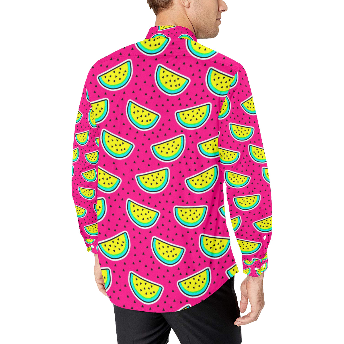 Watermelon Pattern Print Design WM04 Men's Long Sleeve Shirt