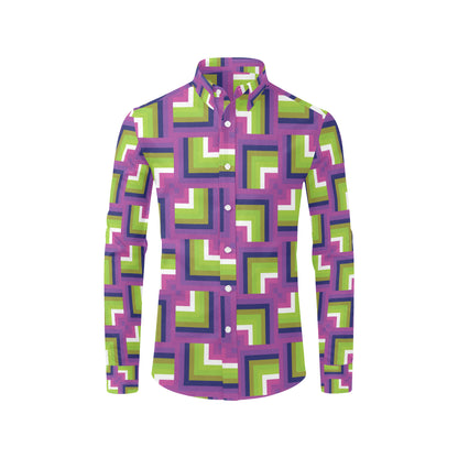 Optical illusion Pattern Print Design A05 Men's Long Sleeve Shirt