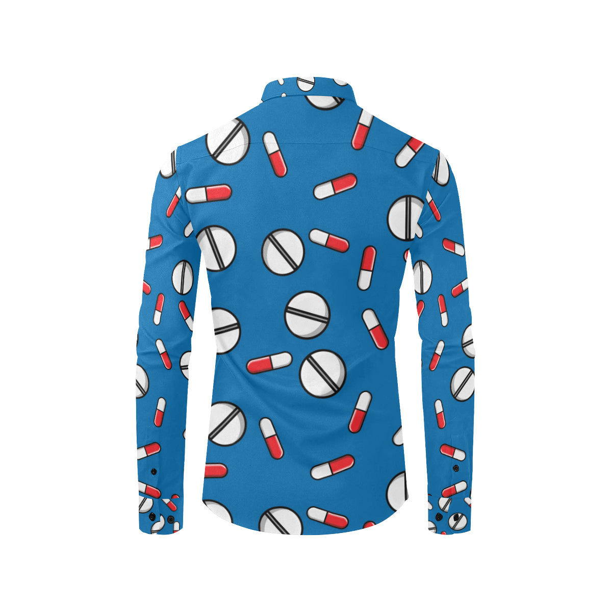 Pill Pattern Print Design A05 Men's Long Sleeve Shirt