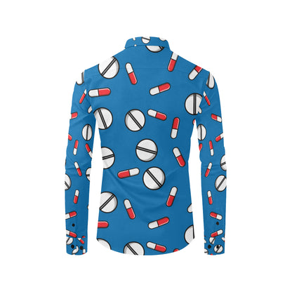 Pill Pattern Print Design A05 Men's Long Sleeve Shirt