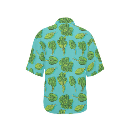 Spinach Print Design LKS301 Women's Hawaiian Shirt