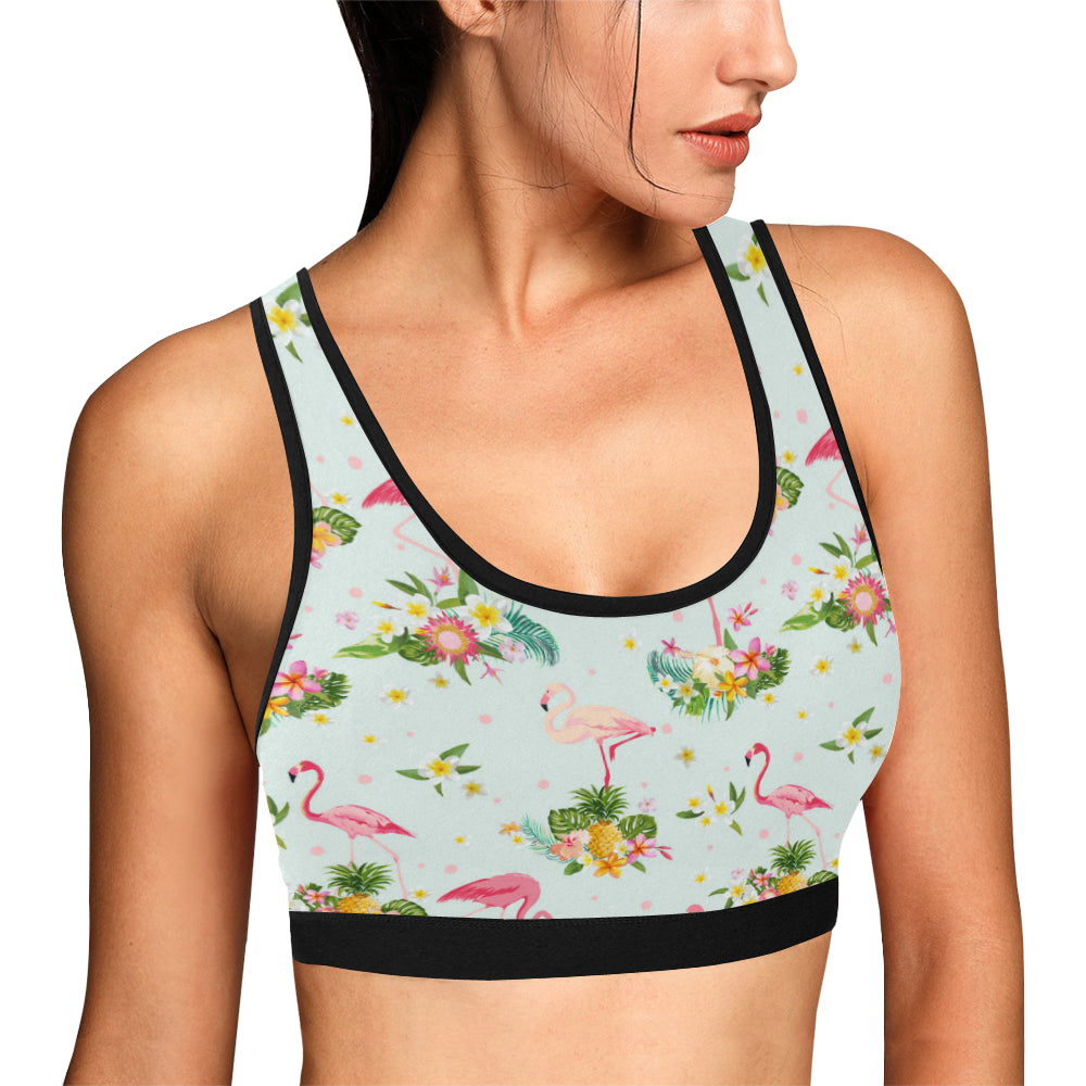 Flamingo Sweet Pattern Sports Bra