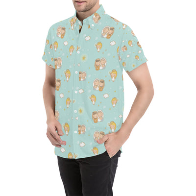 Christian Pattern Print Design 01 Men's Short Sleeve Button Up Shirt