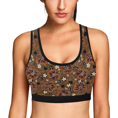 Hawaiian Themed Pattern Print Design H01 Sports Bra