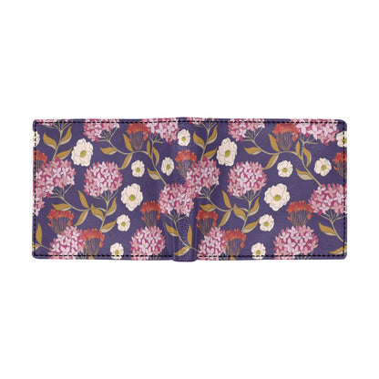 Hydrangea Pattern Print Design HD010 Men's ID Card Wallet