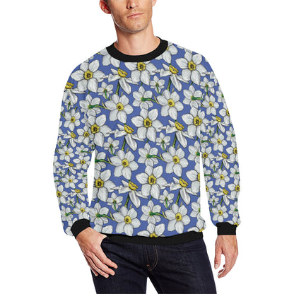 Daffodils Pattern Print Design DF08 Men Long Sleeve Sweatshirt