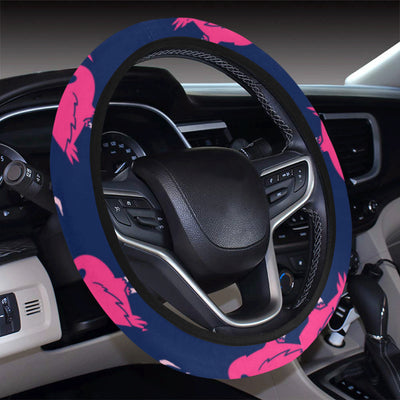 Pink Flamingo Pattern Steering Wheel Cover with Elastic Edge