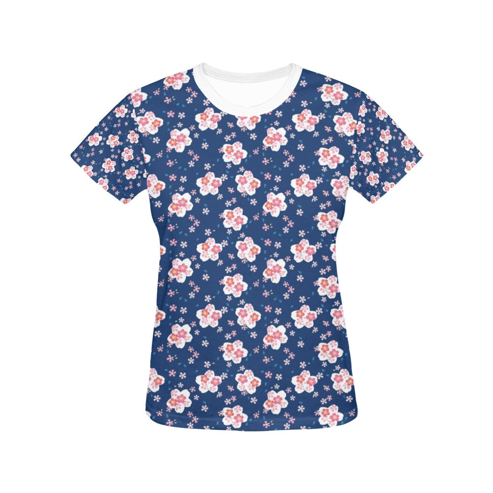 Sakura Print Design LKS306 Women's  T-shirt