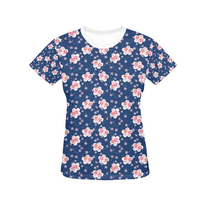 Sakura Print Design LKS306 Women's  T-shirt