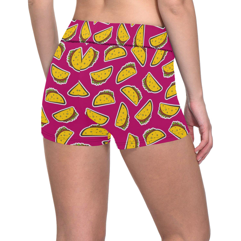 Taco Pattern Print Design TC01 Yoga Shorts