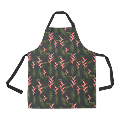 Heliconia Pattern Print Design HL07 Apron with Pocket