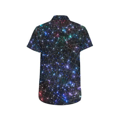 Cosmic Pattern Print Design 01 Men's Short Sleeve Button Up Shirt