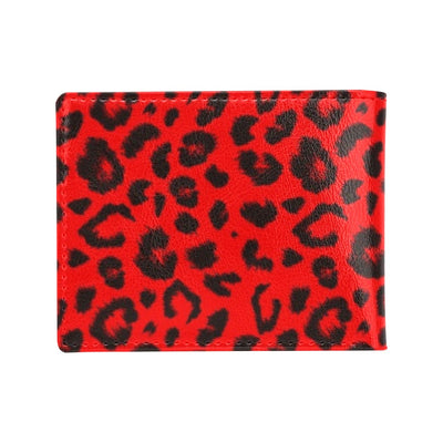 Leopard Red Skin Print Men's ID Card Wallet