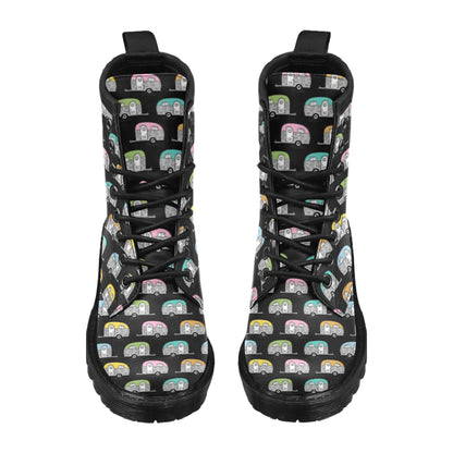 Camper Pattern Camping Themed No 2 Print Women's Boots