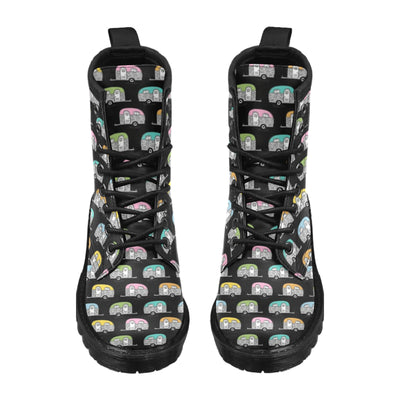 Camper Pattern Camping Themed No 2 Print Women's Boots