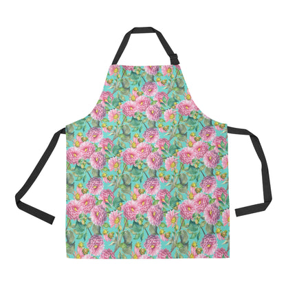 Dahlia Pattern Print Design DH07 Apron with Pocket