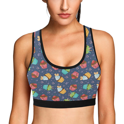 Cupcake Pattern Print Design 02 Sports Bra