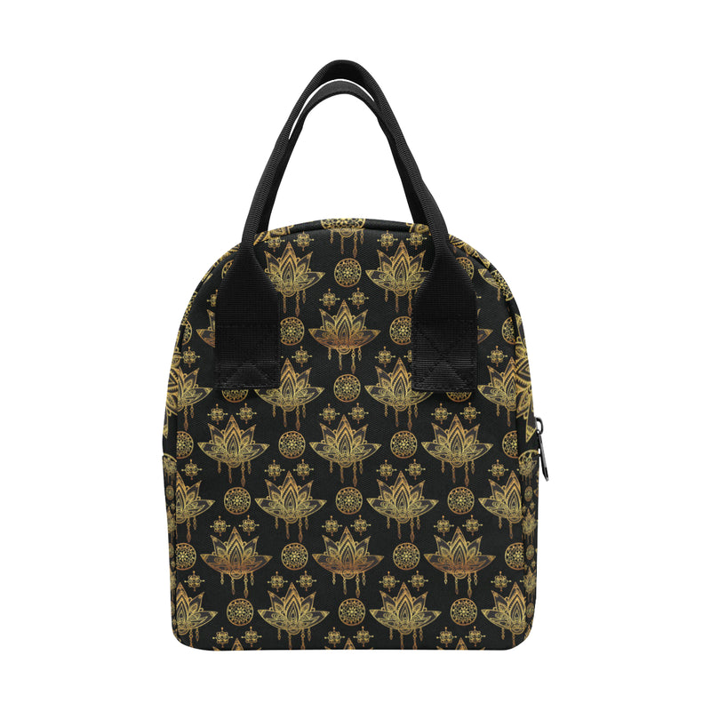 lotus Boho Pattern Print Design LO03 Insulated Lunch Bag