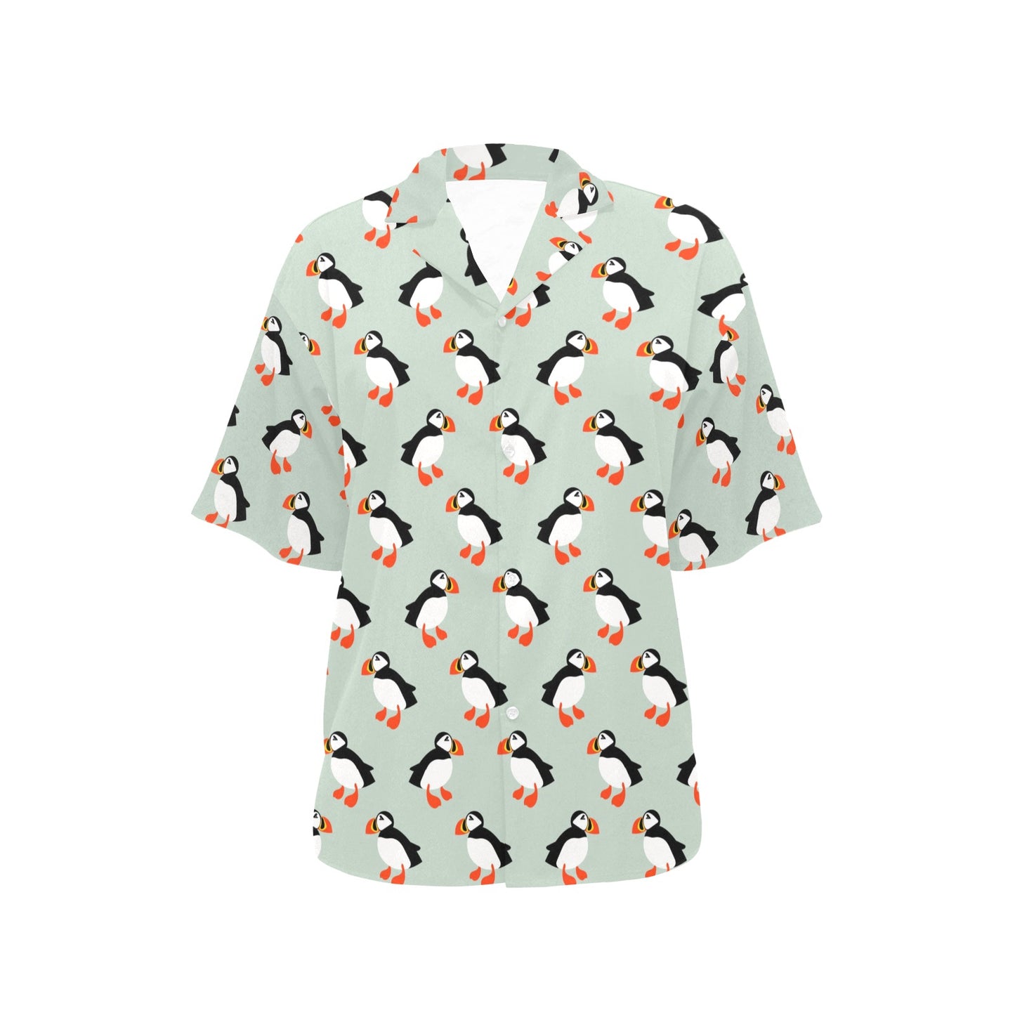 Puffin Pattern Print Design A03 Women's Hawaiian Shirt