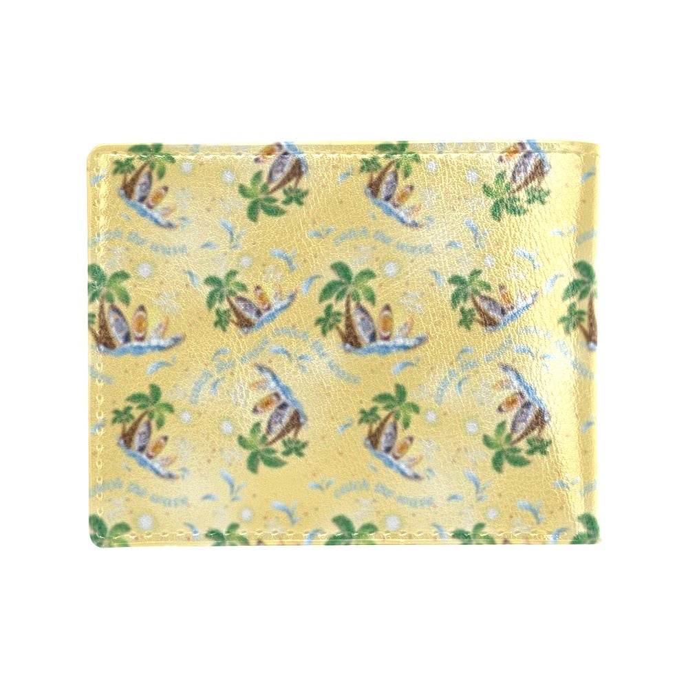 Surf Catch the Wave Design Men's ID Card Wallet