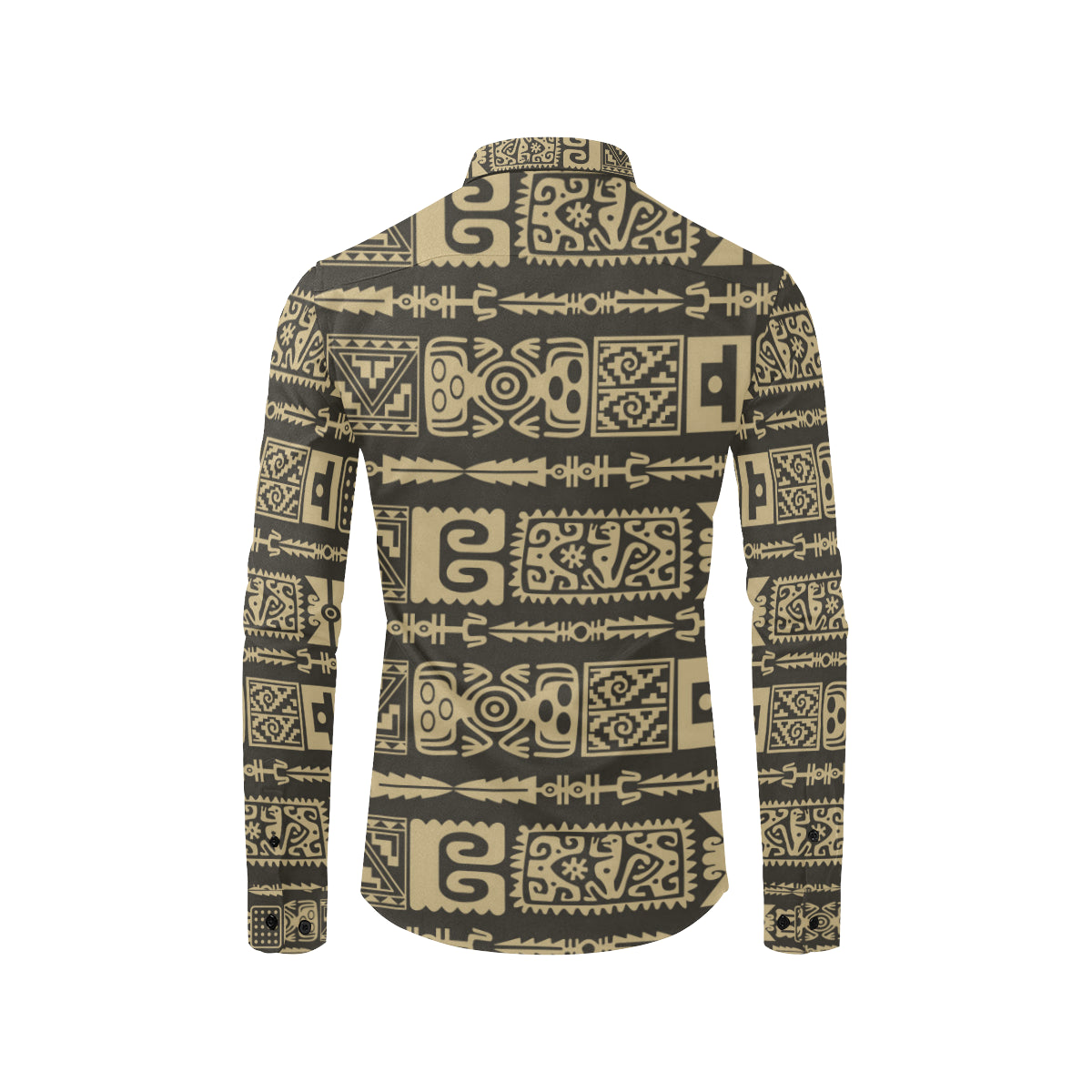 Mayan Pattern Print Design 03 Men's Long Sleeve Shirt