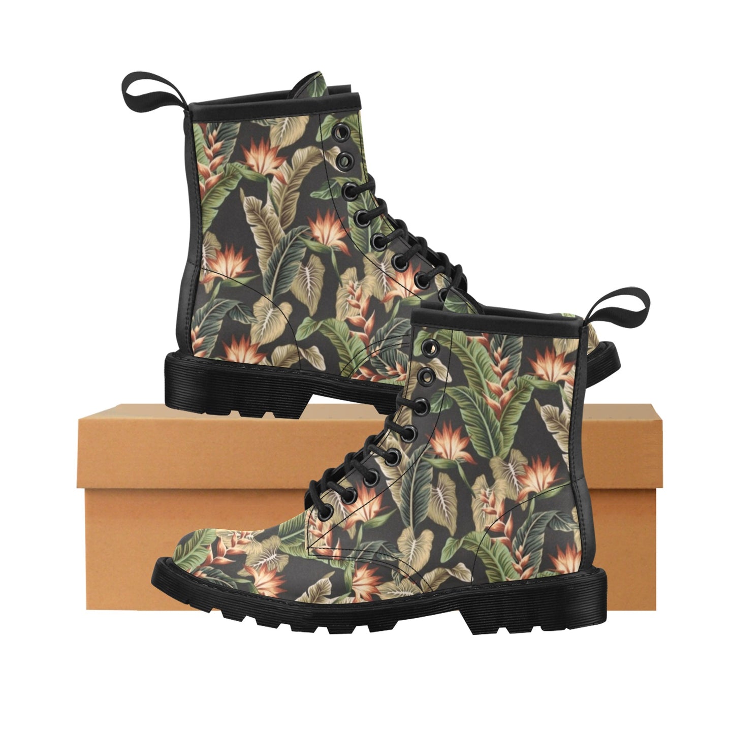 Tropical Flower Pattern Print Design TF014 Women's Boots