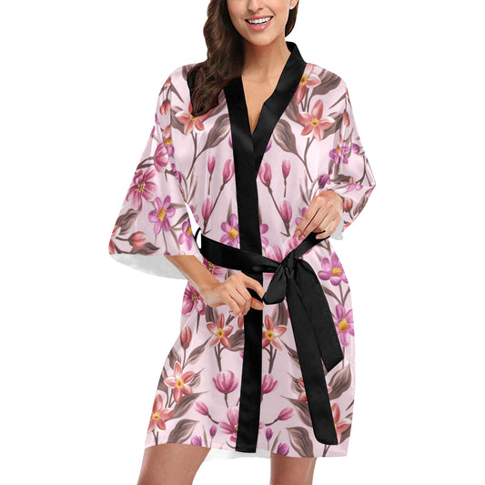 Summer Floral Pattern Print Design SF09 Women Kimono Robe
