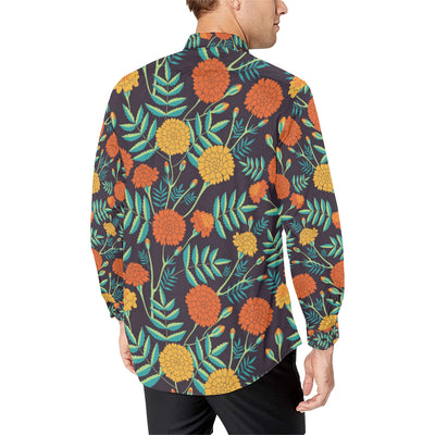 Marigold Pattern Print Design MR01 Men's Long Sleeve Shirt
